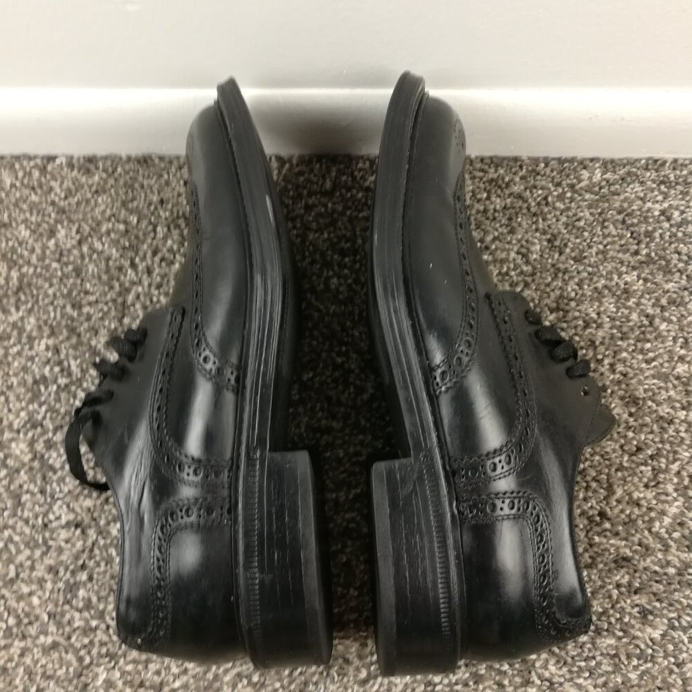Coach Noah Mens Wingtip Oxford Leather Shoes Black Size 10.5 D Italy Made - Picture 4 of 8
